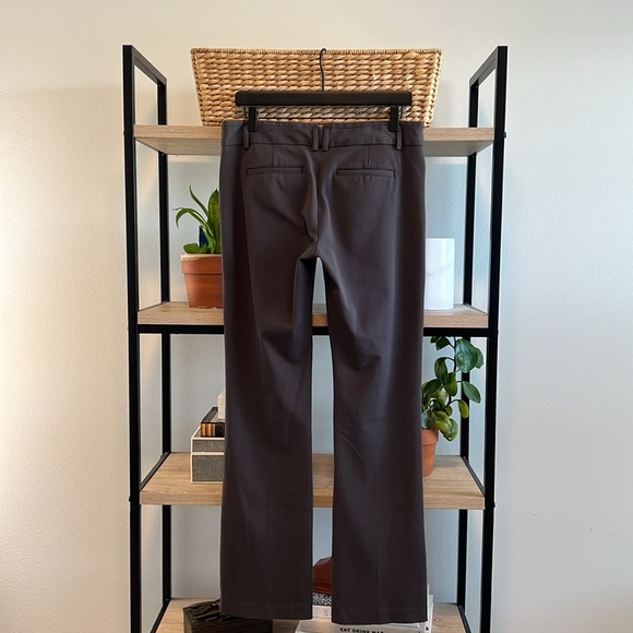 Express Columnist Barely Boot Mid-Rise Brown Woven Career Dress Pant Trouser, 8 - Picture 5 of 9